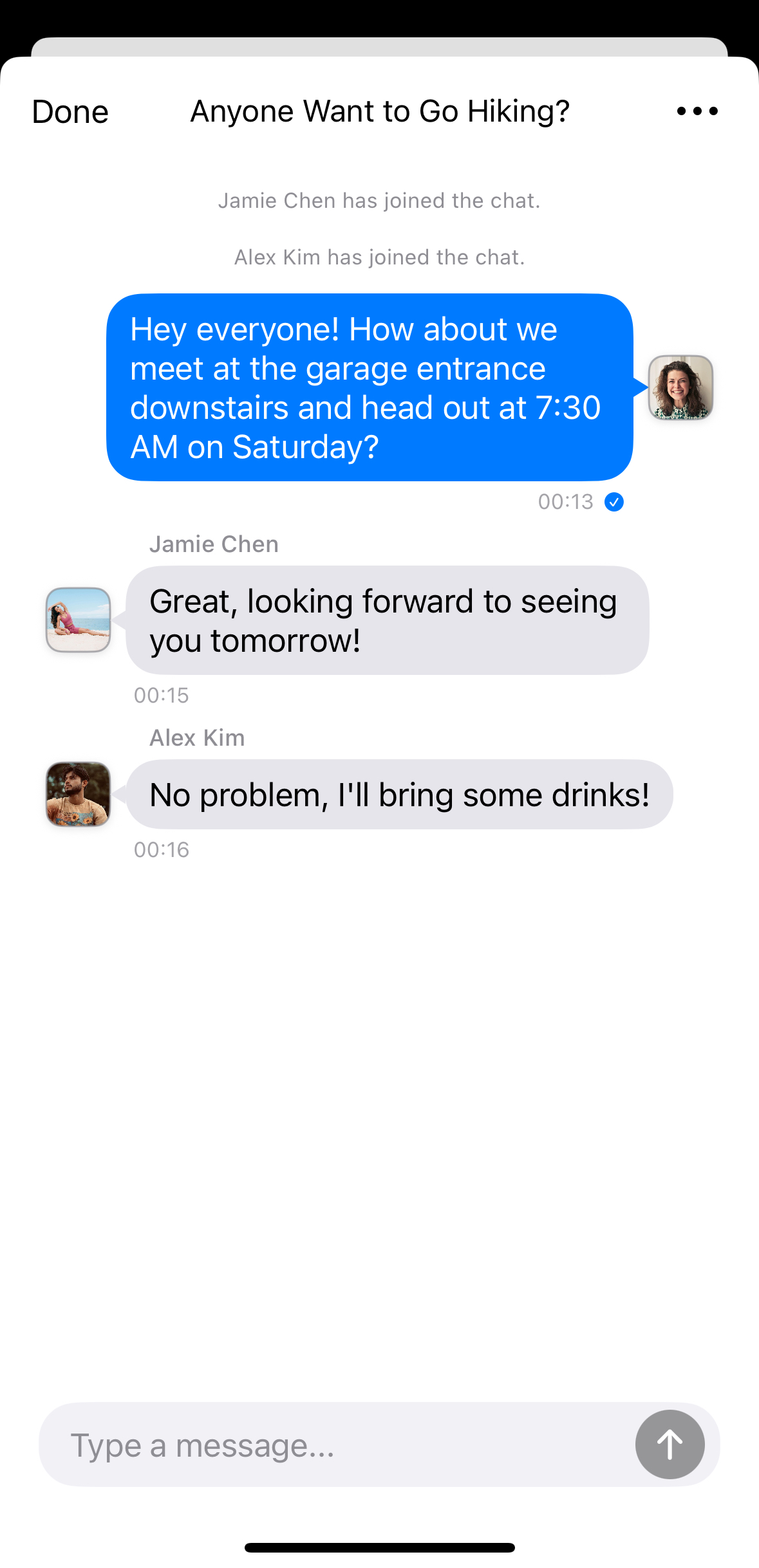 Group Chat Hiking
